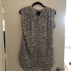 White dress with black pattern